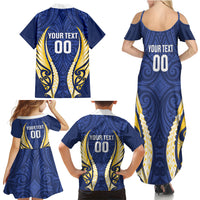Bay of Plenty 2026 Rugby Custom Family Matching Summer Maxi Dress and Hawaiian Shirt NZ Maori Silver Fern LT14 Mom's Dress Blue - Polynesian Pride