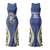 Bay of Plenty 2026 Rugby Custom Family Matching Tank Maxi Dress and Hawaiian Shirt NZ Maori Silver Fern LT14 Mom's Dress Blue - Polynesian Pride