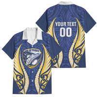Bay of Plenty 2026 Rugby Custom Family Matching Tank Maxi Dress and Hawaiian Shirt NZ Maori Silver Fern LT14 Dad's Shirt - Short Sleeve Blue - Polynesian Pride
