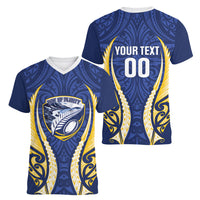 Bay of Plenty 2026 Rugby Custom Women V-Neck T-Shirt NZ Maori Silver Fern