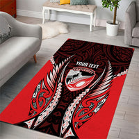 Canterbury 2026 Rugby Custom Area Rug NZ Maori Silver Fern