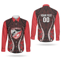 Canterbury 2026 Rugby Custom Couples Matching Off Shoulder Maxi Dress and Long Sleeve Button Shirt NZ Maori Silver Fern LT14 - Polynesian Pride