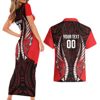 Canterbury 2026 Rugby Custom Couples Matching Short Sleeve Bodycon Dress and Hawaiian Shirt NZ Maori Silver Fern