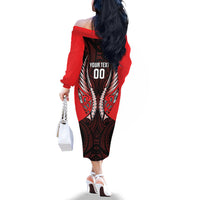 Canterbury 2026 Rugby Custom Family Matching Off The Shoulder Long Sleeve Dress and Hawaiian Shirt NZ Maori Silver Fern