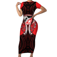 Canterbury 2026 Rugby Custom Family Matching Short Sleeve Bodycon Dress and Hawaiian Shirt NZ Maori Silver Fern