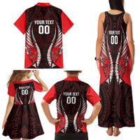 Canterbury 2026 Rugby Custom Family Matching Tank Maxi Dress and Hawaiian Shirt NZ Maori Silver Fern
