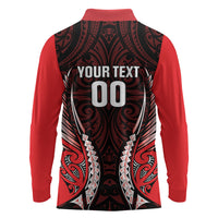 Canterbury 2026 Rugby Custom Long Sleeve Polo Shirt NZ Maori Silver Fern