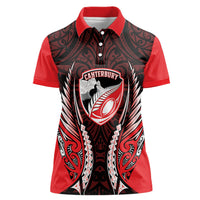 Canterbury 2026 Rugby Custom Women Polo Shirt NZ Maori Silver Fern
