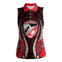 Canterbury 2026 Rugby Custom Women Sleeveless Polo Shirt NZ Maori Silver Fern