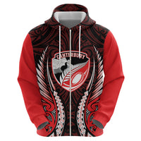 Canterbury 2026 Rugby Custom Zip Hoodie NZ Maori Silver Fern