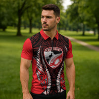 Canterbury 2026 Rugby Custom Zipper Polo Shirt NZ Maori Silver Fern LT14 - Polynesian Pride