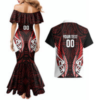 Counties Manukau 2026 Rugby Custom Couples Matching Mermaid Dress and Hawaiian Shirt NZ Maori Silver Fern