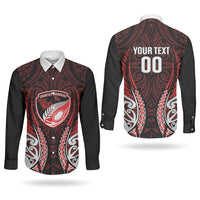 Counties Manukau 2026 Rugby Custom Couples Matching Off Shoulder Maxi Dress and Long Sleeve Button Shirt NZ Maori Silver Fern LT14 - Polynesian Pride