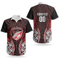 Counties Manukau 2026 Rugby Custom Couples Matching Off The Shoulder Long Sleeve Dress and Hawaiian Shirt NZ Maori Silver Fern LT14 - Polynesian Pride
