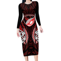 Counties Manukau 2026 Rugby Custom Family Matching Long Sleeve Bodycon Dress and Hawaiian Shirt NZ Maori Silver Fern