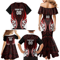Counties Manukau 2026 Rugby Custom Family Matching Mermaid Dress and Hawaiian Shirt NZ Maori Silver Fern