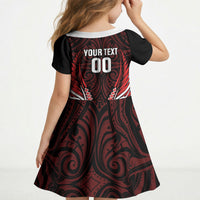 Counties Manukau 2026 Rugby Custom Kid Short Sleeve Dress NZ Maori Silver Fern LT14 - Polynesian Pride