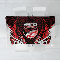 Counties Manukau 2026 Rugby Custom Tablecloth NZ Maori Silver Fern