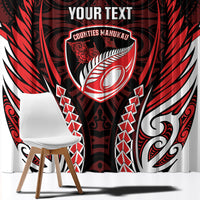 Counties Manukau 2026 Rugby Custom Window Curtain NZ Maori Silver Fern