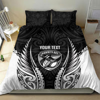 Hawke's Bay 2026 Rugby Custom Bedding Set NZ Maori Silver Fern