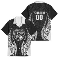 Hawke's Bay 2026 Rugby Custom Family Matching Short Sleeve Bodycon Dress and Hawaiian Shirt NZ Maori Silver Fern LT14 Dad's Shirt - Short Sleeve Black - Polynesian Pride