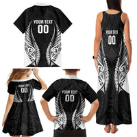 Hawke's Bay 2026 Rugby Custom Family Matching Tank Maxi Dress and Hawaiian Shirt NZ Maori Silver Fern