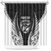 Hawke's Bay 2026 Rugby Custom Shower Curtain NZ Maori Silver Fern