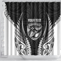 Hawke's Bay 2026 Rugby Custom Shower Curtain NZ Maori Silver Fern
