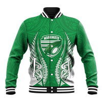 Manawatu 2026 Rugby Custom Baseball Jacket NZ Maori Silver Fern