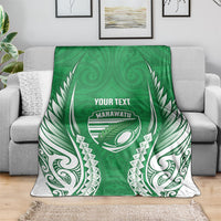 Manawatu 2026 Rugby Custom Blanket NZ Maori Silver Fern