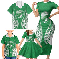 Manawatu 2026 Rugby Custom Family Matching Short Sleeve Bodycon Dress and Hawaiian Shirt NZ Maori Silver Fern LT14 - Polynesian Pride