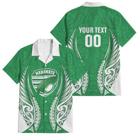 Manawatu 2026 Rugby Custom Family Matching Short Sleeve Bodycon Dress and Hawaiian Shirt NZ Maori Silver Fern LT14 Dad's Shirt - Short Sleeve Green - Polynesian Pride