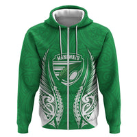 Manawatu 2026 Rugby Custom Hoodie NZ Maori Silver Fern LT14 Zip Hoodie Green - Polynesian Pride
