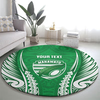 Manawatu 2026 Rugby Custom Round Carpet NZ Maori Silver Fern