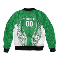 Manawatu 2026 Rugby Custom Sleeve Zip Bomber Jacket NZ Maori Silver Fern