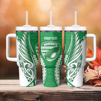Manawatu 2026 Rugby Custom Tumbler With Handle NZ Maori Silver Fern