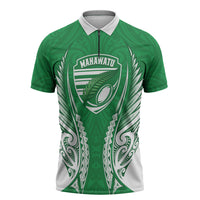 Manawatu 2026 Rugby Custom Zipper Polo Shirt NZ Maori Silver Fern