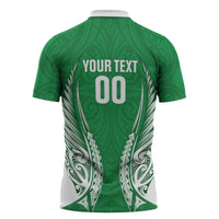 Manawatu 2026 Rugby Custom Zipper Polo Shirt NZ Maori Silver Fern LT14 - Polynesian Pride
