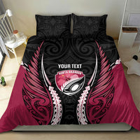 North Harbour 2026 Rugby Custom Bedding Set NZ Maori Silver Fern