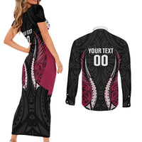 North Harbour 2026 Rugby Custom Couples Matching Short Sleeve Bodycon Dress and Long Sleeve Button Shirt NZ Maori Silver Fern