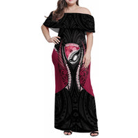 North Harbour 2026 Rugby Custom Family Matching Off Shoulder Maxi Dress and Hawaiian Shirt NZ Maori Silver Fern