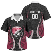 North Harbour 2026 Rugby Custom Family Matching Tank Maxi Dress and Hawaiian Shirt NZ Maori Silver Fern LT14 Son's Shirt Maroon - Polynesian Pride