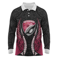 North Harbour 2026 Rugby Custom Long Sleeve Polo Shirt NZ Maori Silver Fern