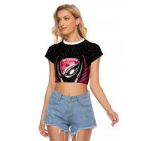 North Harbour 2026 Rugby Custom Raglan Cropped T Shirt NZ Maori Silver Fern