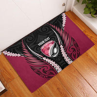North Harbour 2026 Rugby Custom Rubber Doormat NZ Maori Silver Fern