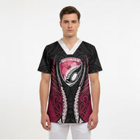 North Harbour 2026 Rugby Custom Scrub Top NZ Maori Silver Fern