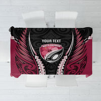 North Harbour 2026 Rugby Custom Tablecloth NZ Maori Silver Fern