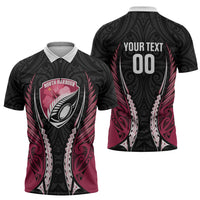 North Harbour 2026 Rugby Custom Zipper Polo Shirt NZ Maori Silver Fern LT14 - Polynesian Pride