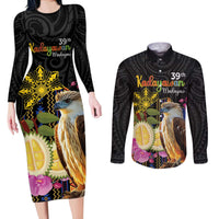 Kadayawan Philippines Couples Matching Long Sleeve Bodycon Dress and Long Sleeve Button Shirt Filipino Eagle Happy 39th Anniversary