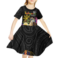 Kadayawan Philippines Kid Short Sleeve Dress Filipino Eagle Happy 39th Anniversary
